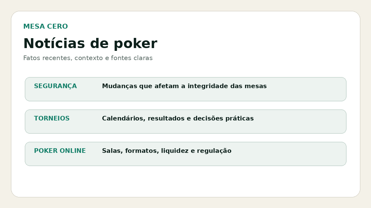 Notícias de poker em português no Mesa Cero
